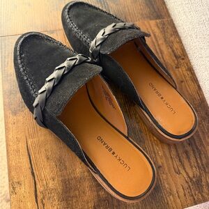 Lucky Brand Black Women's Mules with Braided Detail